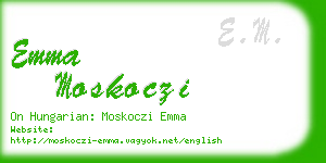 emma moskoczi business card